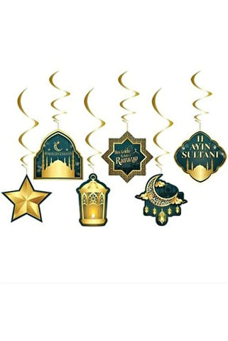 6 Adet Tavan veya Duvar Süsü. „Hoşgeldin Ya Şehri Ramazan Bayramı 11 Ayın Sultanı“