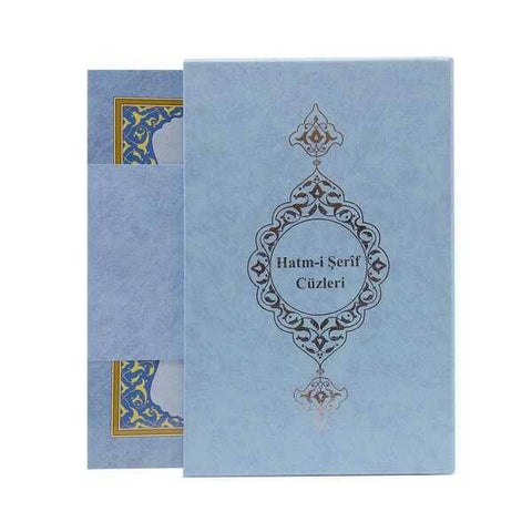 Rahle Boy 30 Cüz Kur'an-ı Kerim (Mavi, Karton Kapak, Kutulu)