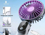 Handventilator Tragbarer Mini Ventilator mit 6 Geschwindigkeiten & LED-Anzeige
