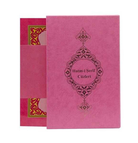 Rahle Boy 30 Cüz Kur'an-ı Kerim (Pembe, Karton Kapak, Kutulu)