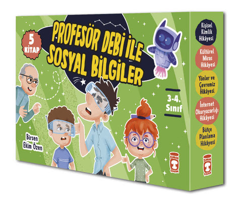 Profesör Debi İle Sosyal Bilgiler Seti (5 Kitap, 8-10 Yaş)