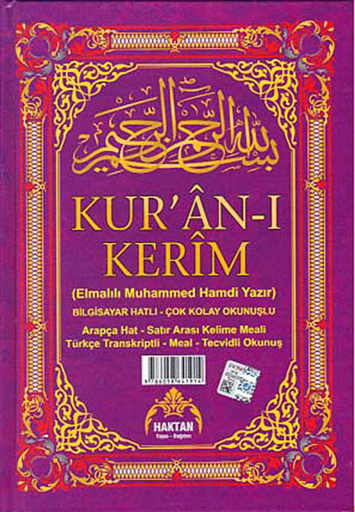Orta Boy Fihristli Kuranı Kerim Satıraltı Türkçe okunuşlu - Kelime Manalı ve Mealli (Beşli Meal)
