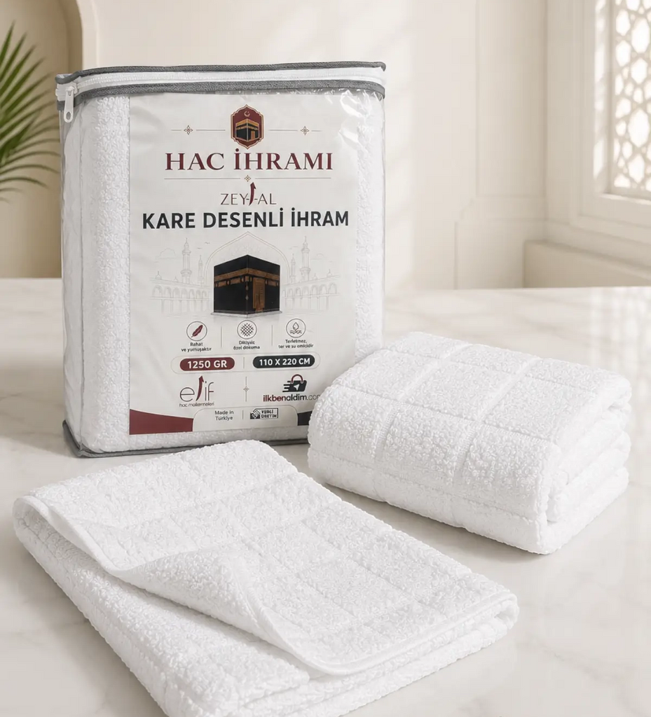Zey Al İhram - Kare Desenli, Pamuklu