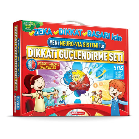 Dikkati Güçlendirme Seti 3 Kitap (5 Yaş) (Yeni Neuro-Via Sistemi ile)