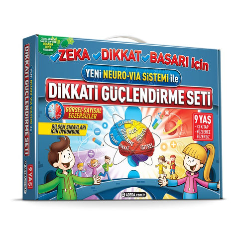 Dikkati Güçlendirme Seti 3 Kitap (9 Yaş) (Yeni Neuro-Via Sistemi ile)